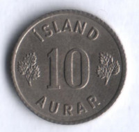 Монета 10 эйре. 1962 год, Исландия.