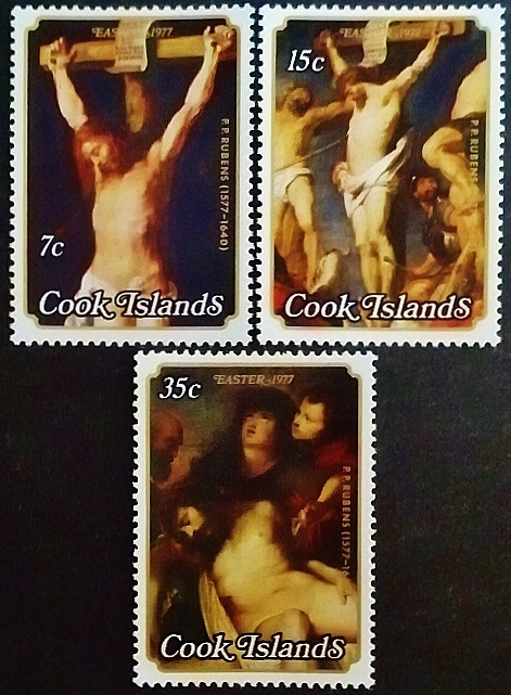 Набор марок  (3 шт.). "Пасха". 1977 год, Острова Кука.