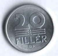 Монета 20 филлеров. 1974 год, Венгрия.