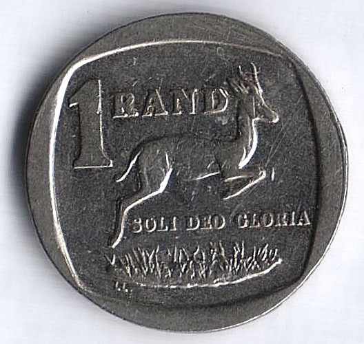 Монета 1 ранд. 2001 год, ЮАР. SUID-AFRIKA.