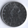 Монета 50 лир. 1975 год, Италия.