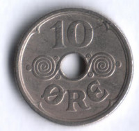 Монета 10 эре. 1924 год, Дания. HCN;GJ.