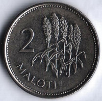 Монета 2 малоти. 2010 год, Лесото.