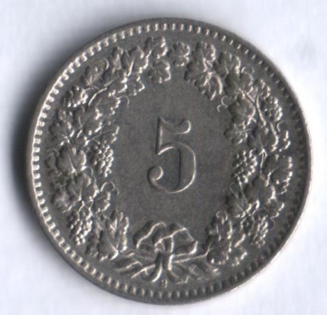 5 раппенов. 1959 год, Швейцария.