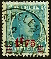 Почтовая марка (1,75 fr.). "Король Альберт I". 1927 год, Бельгия.