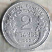 Монета 2 франка. 1950 год, Франция.