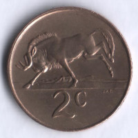 2 цента. 1988 год, ЮАР.