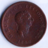 Монета 1/2 пенни. 1806 год, Великобритания.