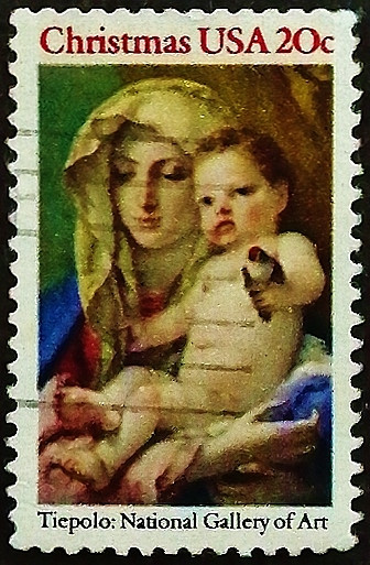 Почтовая марка. "Рождество-1982". 1982 год, США.