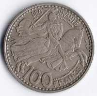Монета 100 франков. 1950 год, Монако.