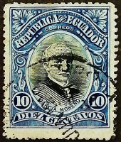 Почтовая марка (10 c.). "Президент Габриэль Гарсия Морено". 1907 год, Эквадор.