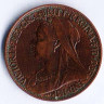 Монета 1 фартинг. 1898 год, Великобритания.