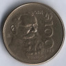 Монета 100 песо. 1985 год, Мексика. Венустино Карранса.