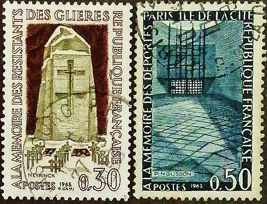 Набор почтовых марок (2 шт.). "Мемориалы бойцам Сопротивления". 1963 год, Франция. Набор почтовых марок (2 шт.). "Мемориалы бойцам Сопротивления". 1963 год, Франция.