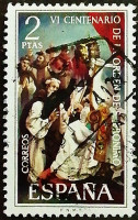 Почтовая марка. "VI столетие ордена Сен-Жером". 1973 год, Испания.