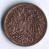 Монета 2 геллера. 1913 год, Австро-Венгрия.