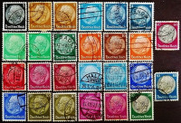 Набор почтовых марок (26 шт.). "Пауль фон Гинденбург". 1932-1936 годы, Германский Рейх.