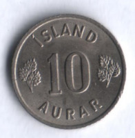 Монета 10 эйре. 1963 год, Исландия.