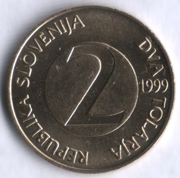 2 толара. 1999 год, Словения.