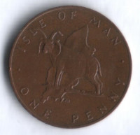 Монета 1 пенни. 1977 год, Остров Мэн.