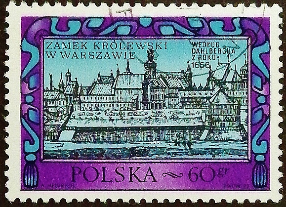 Почтовая марка. «Варшавский королевский замок», Эрик Йонссон Дальберг. 1972 год, Польша.