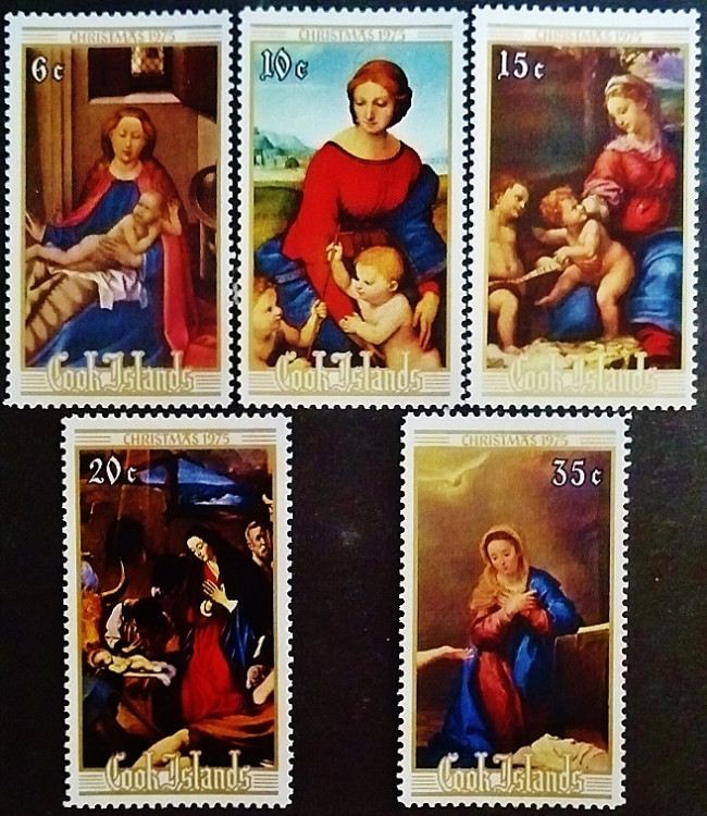 Набор марок (5 шт.). "Рождество". 1975 год, Острова Кука.
