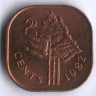 2 цента. 1982 год, Свазиленд.