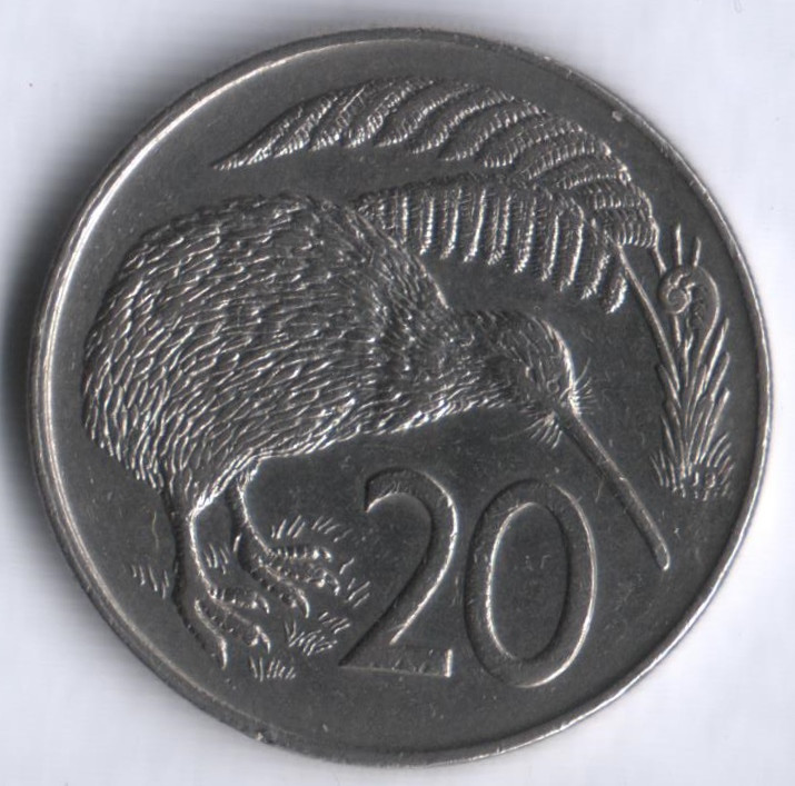 Монета 20 центов. 1978 год, Новая Зеландия.