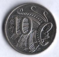 Монета 10 центов. 2010 год, Австралия.