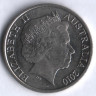 Монета 10 центов. 2010 год, Австралия.