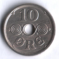 Монета 10 эре. 1925 год, Дания. HCN;GJ.