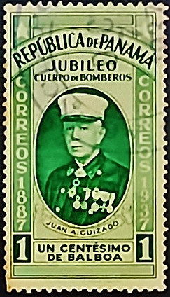 Почтовая марка (1 c.). "Хуан А. Гисадо". 1937 год, Панама. Почтовая марка (1 c.). "Хуан А. Гисадо". 1937 год, Панама.