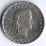 Монета 10 раппенов. 1991 год, Швейцария.