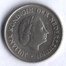 Монета 25 центов. 1955 год, Нидерланды.