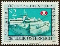 Почтовая марка. "50 лет Австрийской вещательной компании (ORF)". 1974 год, Австрия.
