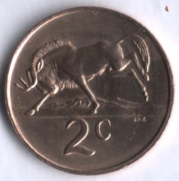 2 цента. 1989 год, ЮАР.