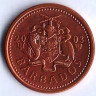 Монета 1 цент. 2003 год, Барбадос.