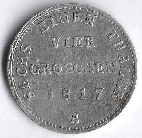 Монета 4 пфеннига. 1817(А) год, Пруссия.