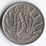 Монета 10 центов. 1972 год, Сингапур.