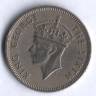 Монета 20 центов. 1950 год, Малайя.