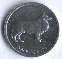 Монета 1 цент. 2003 год, Острова Кука. Колли.