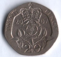 Монета 20 пенсов. 2007 год, Великобритания.