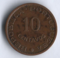 Монета 10 сентаво. 1958 год, Тимор (колония Португалии).