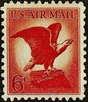 Марка почтовая (6 c.). "Авиапочта". 1963 год, США.