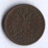 Монета 2 геллера. 1914 год, Австро-Венгрия.