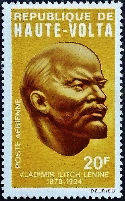 Марка почтовая. "100 лет со дня рождения В.И. Ленина". 1970 год, Верхняя Вольта.