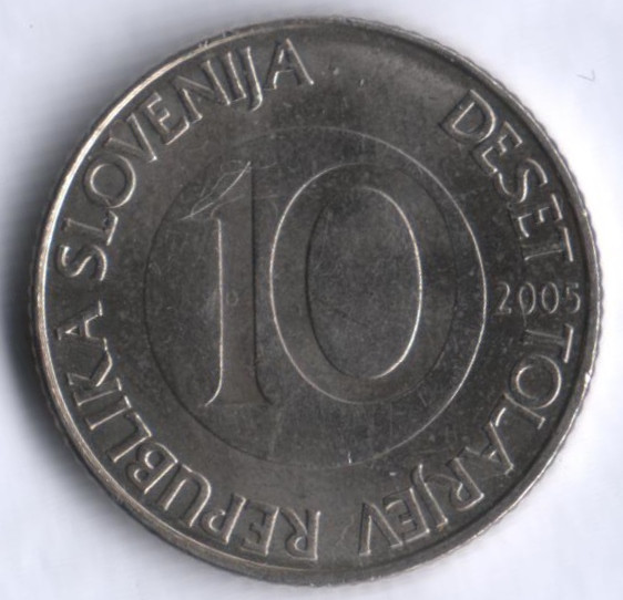 10 толаров. 2005 год, Словения.