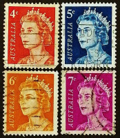 Набор марок (4 шт.). "Королева Елизавета II". 1966-1971 годы, Австралия.
