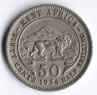 Монета 50 центов. 1956(H) год, Британская Восточная Африка.