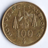 Монета 100 франков. 2014 год, Новая Каледония.